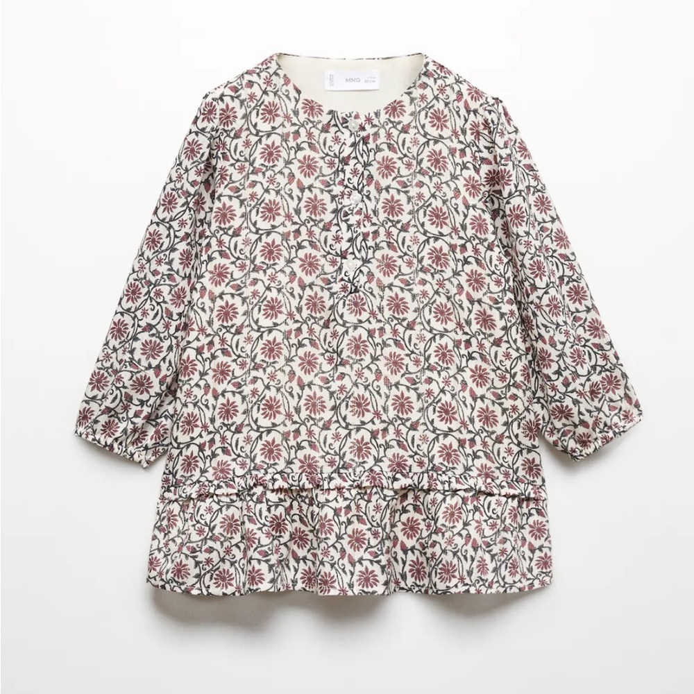 Mango Kids Blouse - Cream and Red Floral